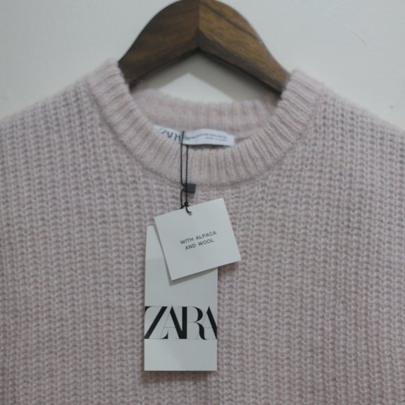 NWT OVERSIZED KNIT WOOL CONTENT DUSTY PINK BEIGE VEST. - Picture 7 of 13